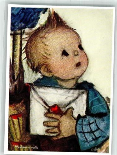 Kleines Kind mit einem Liebesbrief Verlag Josef Müller Nr. 14829 Hummel Künstlerkarte