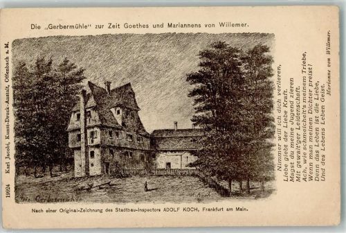 Offenbach 1905 sign. Koch, Alfred Gerbermühle Radierung