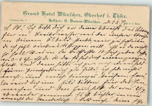 Oberhof 1908 Hotel Münscher