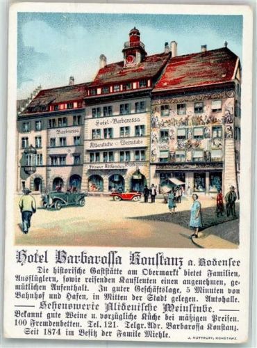 Konstanz Hotel Barbarossa Altdeutsche Weinstube Historische Gaststätte Gasthaus Auto