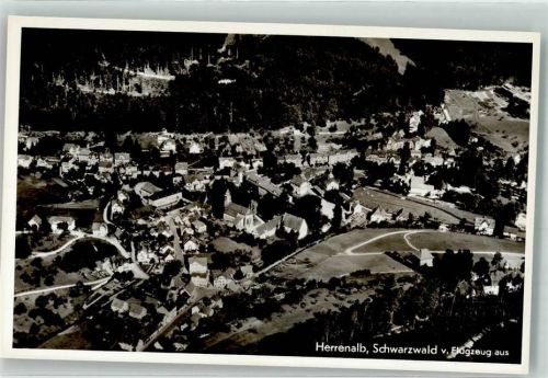 76332 W7506 Bad Herrenalb Foto AK Fliegeraufnahme des Ortes mit Klosterkirche