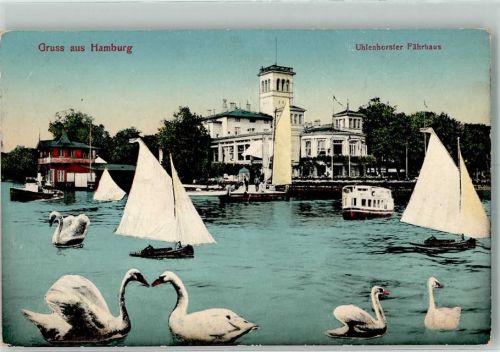Hamburg Gasthaus Uhlenhoster Fährhaus Schwäne