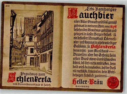 96047 W8600 Bamberg 1963 Werbe AK Brauerei Gasthaus zum Schlenkerla Heller-Bräu
