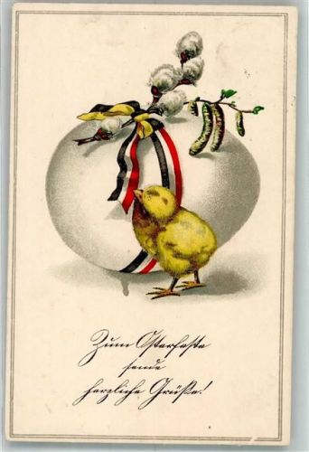 1916 HWB K 821 Zweibund Bänder Küken Ostern