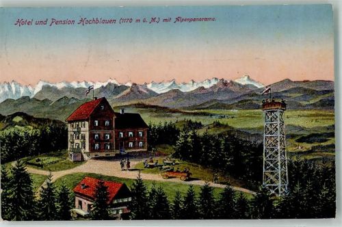 79410 W7847 Badenweiler 1922 Foto AK Hotel Pension Hochblauen Aussichtsturm