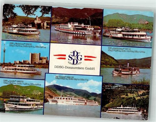 Fahrgastschiffe der Ersten Donau-Dampfschiffahrts-Gesellschaft MFS Stadt Wien MFS Theodor Körner MFS Stadt Passau MFS Vindobona MFS Austria MS Mozart MFS Wachau DFS Schönbrunn Bordstempel