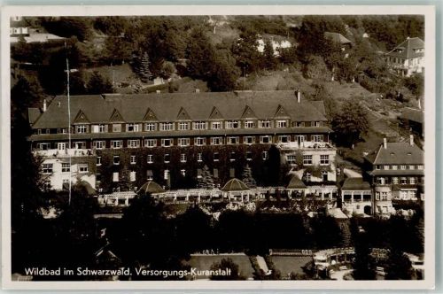 Bad Wildbad 1941 Hotel Versorgungs-Kuranstalt Bahnpost Wildbad-Pforzheim Zug 3233