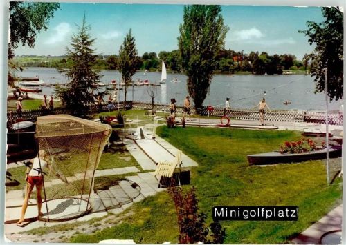 Waging Minigolfplatz Segelboot Ort handschriftlich Foto Original aus Archiv eines Ansichtskartenverlags