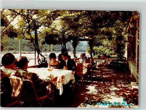 65385 W6220 Assmannshausen FOTO KEINE AK Hotel Schön Terrasse am Rhein Foto Original aus Archiv eines Ansichtskartenverlags Ort handschriftlich