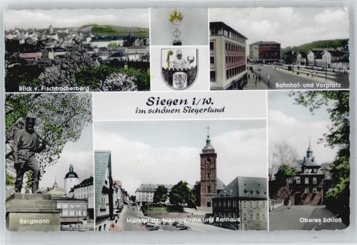 Siegen Kirche, Ortsansicht, Bahnhof, Vorplatz, Oberes Schloß