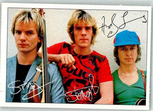 Portrait der Band Police BRAVO-Autogrammkarte