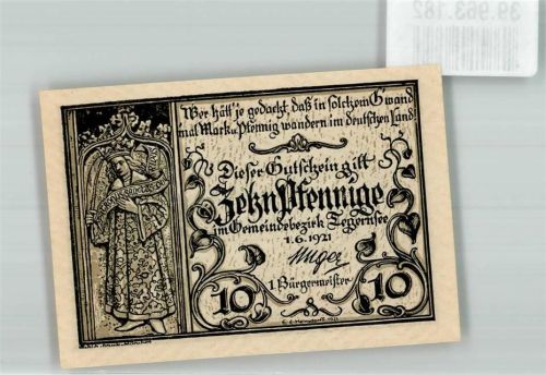 Tegernsee 1921 Zehn Pfennig