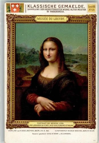 Paris sign. Da Vinci, Leonardo Monna Lisa im Louvre Verlag Neelmeyer Serie VIII No. 29