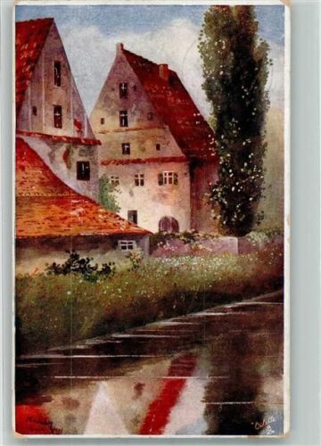 1910 sign. Lindenberg Eugen Oilette Serie Pastell-Landschaften No. 433