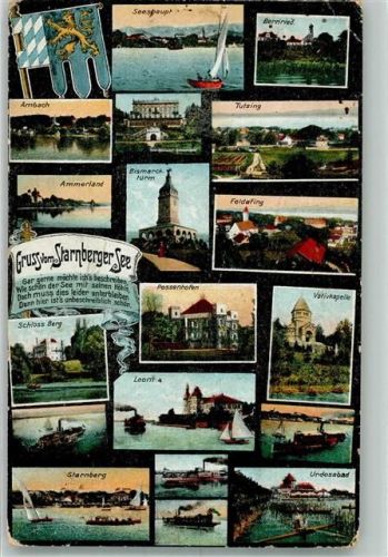 Possenhofen Starnberger See mit Ambach Seeshaupt Bernried Tutzing Ammerland Bismarckturm Feldafing Schloss Berg Leoni Votivkapelle Starnberg Undosabad Verlag Zieher, Ottmar 603