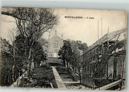 92010 Montallegro Foto AK Kirche Il viale
