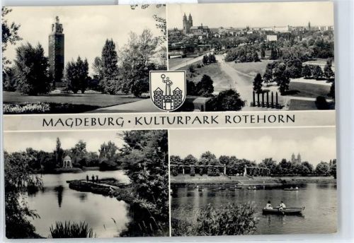 39104 O3000 Magdeburg - Turmpartie, Gesamtansicht, Parkpartie, Seepartie
