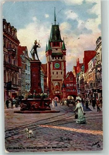 Freiburg 1913 Oilette Serie Freiburg Nr. 747 Kaiserstr.