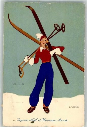 sign. Martin E. Neujahr Skifahrerin St.Z. F. No. 609
