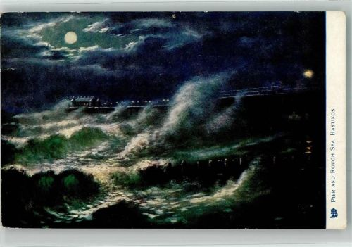 1906 Oilette Postcard 1490 Pier a. Rough Hastings