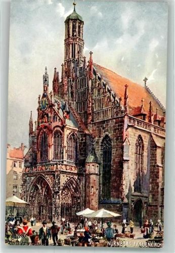Nürnberg sign. Flower Charles F. Oilette Serie II. Nürnberg No. 612 B Frauenkirche