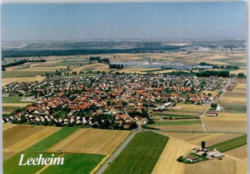 64560 W6086 Leeheim , Kr Groß-Gerau - Fliegeraufnahme, Ortsansicht, Erholungsgebiet am Riedsee