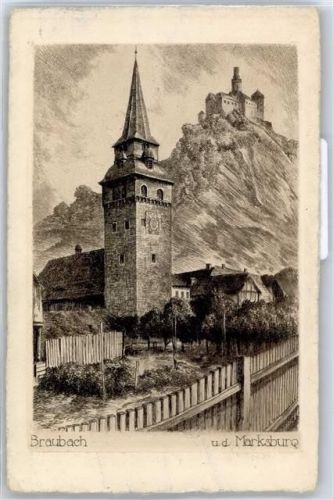 Braubach Kirche, Ortsansicht, Marksburg