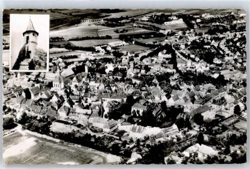 Uffenheim Fliegeraufnahme, Ortsansicht, Schulzentrum