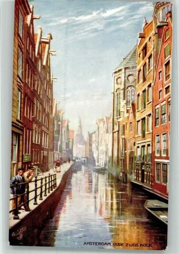 Amsterdam Oude Zijos Kolk Oilette Serie Amsterdam No. 7607 Tucks Künstlerkarte