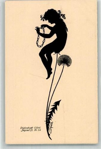 1911 Verlag Teubner Jugend I. Bl. 24 Elfe mit einer Kette