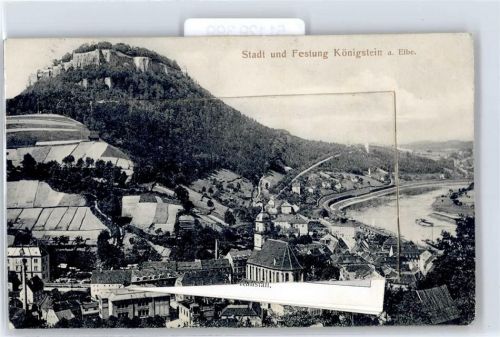 Königstein Leporello, Blick zur Stadt und Festung