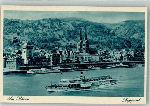 Boppard Raddampfer Rheingold Bordstempel Schwimm-Badeanstalt
