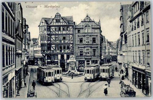 Gießen Marktplatz , Strassenbahn No.6-10