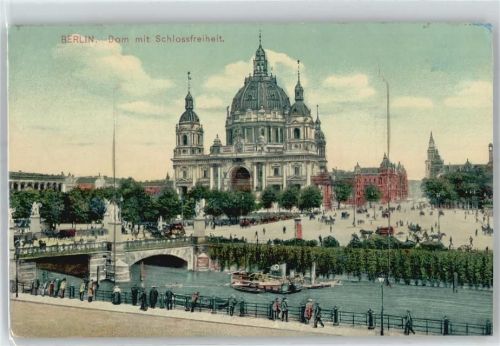 10115 W1000 Berlin Mitte Gebrauchsspuren Leporello, Dom, Brücke, Schloßfreiheit