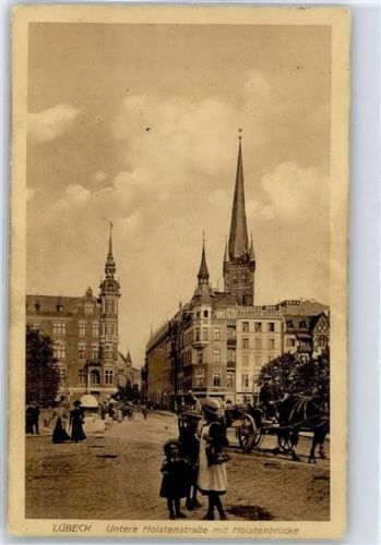 Lübeck Untere Holsteinstrasse Holsteinbrücke Pferdekutsche