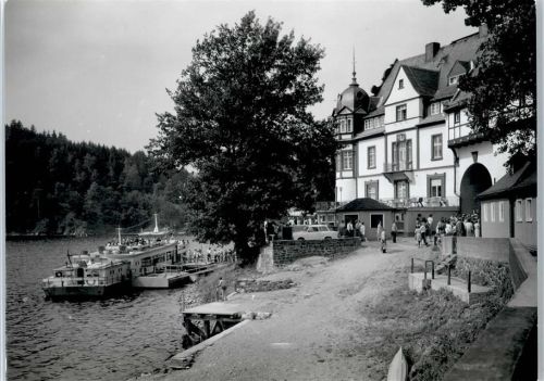 07929 O6555 Saalburg , Saale - Schiffahrt am HO Hotel Kranich