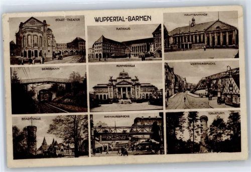 42103 W5600 Barmen - Stadttheater, Rathaus, Hauptbahnhof, Bergbahn, Ruhmeshalle, Wertherbrücke, Stadthalle, Rathausbrücke