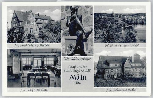 23879 W2410 Mölln , Kr Hzgt Lauenb - Jugendherberge, Kirche, Ortsansicht