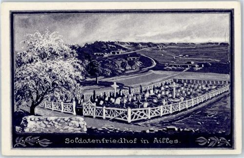 Chermizy-Ailles Soldatenfriedhof, Künstler-Karte