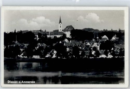 86911 W8918 Dießen a. Ammersee - Kirche, Ortsansicht