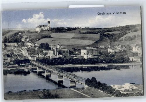 94474 W8358 Vilshofen an der Donau - Vilsbrücke, Vorstadt, Ortsansicht