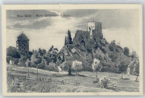 94209 W8370 Regen Künstlerkarte Ruine Weißenstein