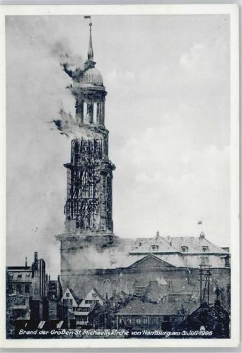 Hamburg Brand der St. Michaeliskirche 1906