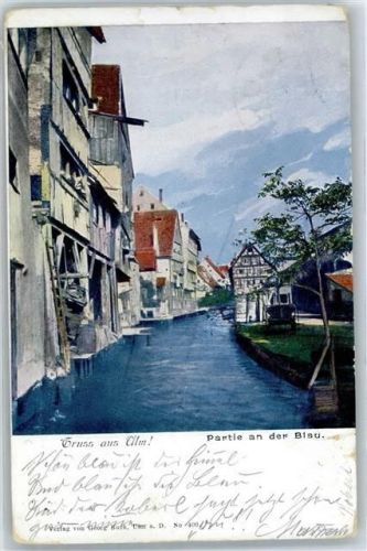89073 W7900 Ulm , Donau Künstlerkarte 1901, An der Blau