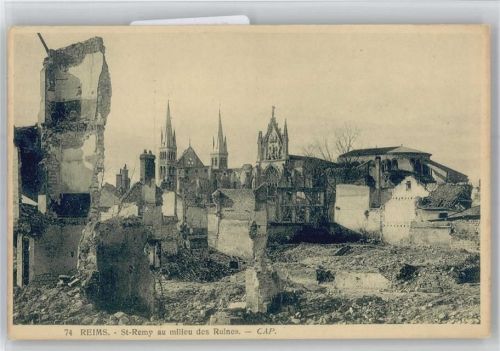 Reims zerstörte Gebäude, St. Remy, WK I 1914-1915