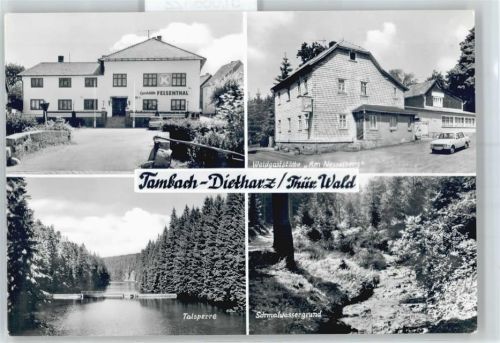 99897 O5809 Tambach-Dietharz , Thüringer Wald - Waldgaststätte Am Nesselberg, Talsperre, Schmalwassergrund, Gaststätte Felsental