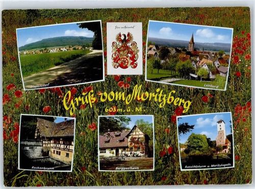 90552 W8505 Röthenbach a d Pegnitz - Gesamtansicht, Rockenbrunn, Berggasthaus, Aussichtsturm