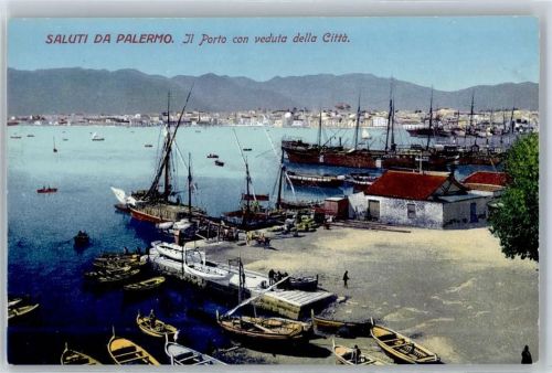Palermo Il Porto con veduta della Citta