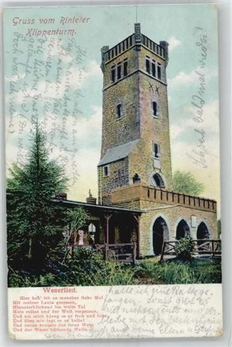 Rinteln Klippenturm, Liedtext Weserlied