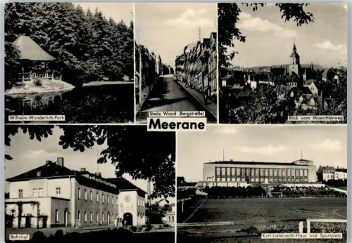 Meerane Steine Wand , Bahnhof , Sportplatz , Marke entfernt